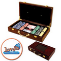 Poker chips set with Glossy wood case - 300 Full Color chips